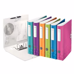 Leitz 11070099, A4, Doppio anello, Conservazione, Polyfoam, Multicolore, Bianco