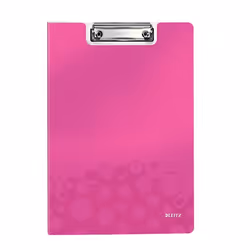 Leitz WOW Clipfolder with cover, Rosa, 75 fogli, A4, Metallo, Polyfoam, 1 tasche, 230 mm