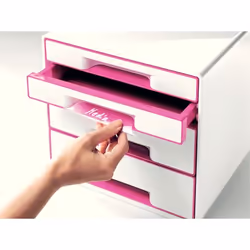 Leitz WOW Cube scatola per la conservazione di documenti Polistirolo Rosa, Bianco - Vista aggiuntiva 4