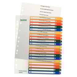 Leitz 12960000 intercalare Indice a linguetta numerico Polipropilene (PP) Multicolore