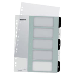 Leitz WOW divisore Polipropilene (PP) Nero, Bianco
