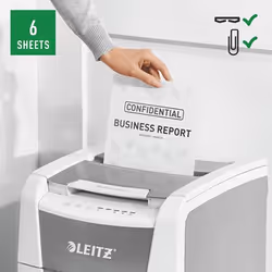 Leitz 80120000 distruggi documenti Taglio a frammenti 22 cm Grigio, Bianco - Vista aggiuntiva 7