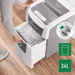 Leitz 80120000 distruggi documenti Taglio a frammenti 22 cm Grigio, Bianco - Vista aggiuntiva 8