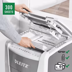 Leitz 80160000 distruggi documenti Taglio a frammenti 22 cm Grigio, Bianco - Vista aggiuntiva 6