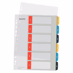 Leitz 12460000, Indice a linguetta numerico, Polipropilene (PP), Ritratto, A4 Maxi, 245 mm, 305 mm