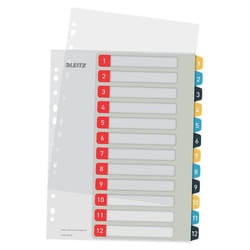 Leitz 12480000 intercalare Indice a linguetta numerico Polipropilene (PP)