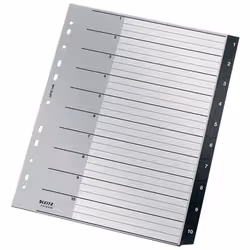 Leitz 12080000 intercalare Indice a linguetta numerico Polipropilene (PP) Nero, Bianco - Vista aggiuntiva 2