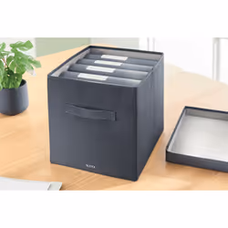 Leitz 61450089 scatola per la conservazione di documenti Cartoncino, Tessuto Grigio - Vista aggiuntiva 2