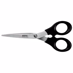 Leitz 54230095, Adulto, Taglio a zig zag, Singolo, Nero, Acciaio inox, Acciaio inox, Forbici da ufficio