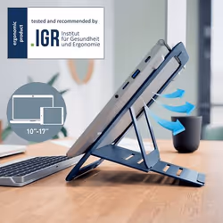 Leitz 63460089 supporto per laptop Braccio per computer portatile e tablet Grigio scuro 43,2 cm (17")