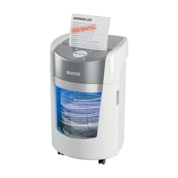 Leitz IQ OptiMax Small Office 350 distruggi documenti Taglio a frammenti 58 dB 22,3 cm Grigio, Bianco