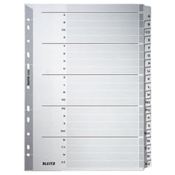 Leitz 43280000 intercalare Indice a linguetta alfabetica Cartoncino Grigio