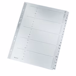 Leitz 43280000 intercalare Indice a linguetta alfabetica Cartoncino Grigio