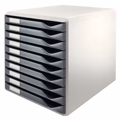 Leitz Cassettiera, Grigio, A4, Landscape, 10 cassetto/cassetti, 4,3 kg, 285 x 355 x 290 mm