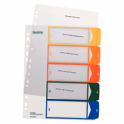 Esselte 12910000, Indice a linguetta numerico, Polipropilene (PP), Multicolore, Ritratto, A4 Maxi, 245 mm
