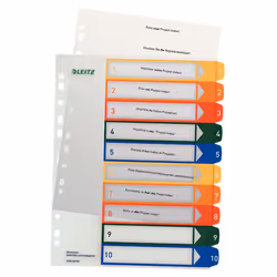Esselte 12930000, Indice a linguetta numerico, Polipropilene (PP), Multicolore, Ritratto, A4 Maxi, 0.30 mm