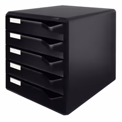 Leitz Cassettiera Post, Nero, A4, A5, A6, Ritratto, 5 cassetto/cassetti, Busta, Cartella, Lettera, Note, 3,65 kg