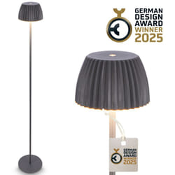 B.k.licht - Champ lampada da terra senza fili - 4,2W, 400lm, ricaricabile, led, dimmerabile, touch, Vincitore del German Design Award 2025, antracite