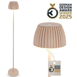 B.k.licht - Champ lampada da terra senza fili - 4,2W, 400lm, ricaricabile, led, dimmerabile, touch, vincitrice del German Design Award 2025, beige