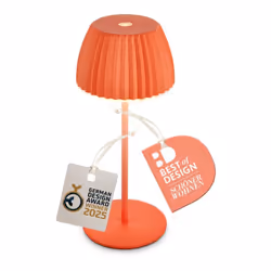 Lampada da tavolo ricaricabile RIFFLE Mini in arancione: Lampada premiata (German Design Award 2025, Best of Design Award 202 ...