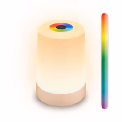 Lampada da scrivania ricaricabile in beige opaco: Questa lampada combina luce bianca calda e illuminazione RGB (2,8W, 280lm)  ...