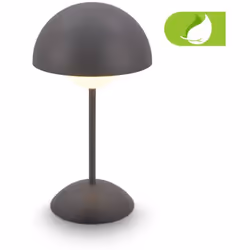 Lampade da tavolo senza fili in antracite: Elegante lampada con paralume sferico e LED da 3W (250lm, 2.700K), ideale per crea ...
