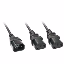 Lindy 30039, 2 m, Accoppiatore C14, 2 x Attacco C13