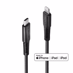 Lindy 31285, 0,5 m, Lightning, USB C, Maschio, Maschio, Nero