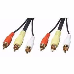 Lindy 10m AV Cable, 10 m, 3 x RCA, Nero, 2x RCA, Maschio/Maschio