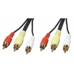 Lindy 10m AV Cable cavo video composito 3 x RCA Nero