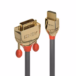 Lindy 36197, 5 m, HDMI tipo A (Standard), DVI-D, Maschio, Maschio, Oro