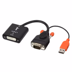 Lindy 38184 cavo e adattatore video 0,2 m DVI-D VGA (D-Sub) + USB Nero, Arancione - Vista aggiuntiva 2
