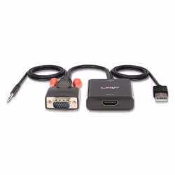 Lindy 38284 cavo e adattatore video VGA (D-Sub) + 3.5mm HDMI + USB Nero - Vista aggiuntiva 4