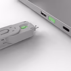 Lindy 40451 clip sicura Bloccaporte + chiave USB tipo A Verde Acrilonitrile butadiene stirene (ABS) 5 pz - Vista aggiuntiva 4