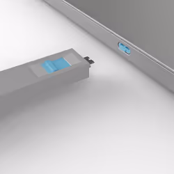 Lindy 40465 clip sicura Bloccaporte + chiave USB tipo-C Blu Acrilonitrile butadiene stirene (ABS) 1 pz - Vista aggiuntiva 4