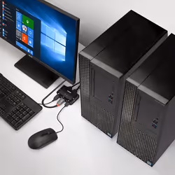 Lindy 42344 switch per keyboard-video-mouse (kvm) Montaggio rack Nero - Vista aggiuntiva 4