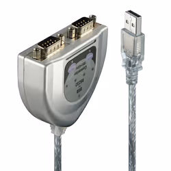 Lindy 42889, Argento, 0,6 m, USB tipo A, DB-9, Maschio, Maschio