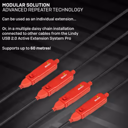 Lindy 42923 cavo USB USB 2.0 30 m USB A Nero, Rosso - Vista aggiuntiva 7