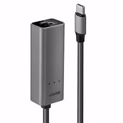 Lindy 43314, Cablato, USB tipo-C, Ethernet, 2500 Mbit/s, Argento