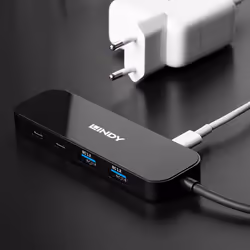 Lindy 43334 hub di interfaccia USB 3.2 Gen 2 (3.1 Gen 2) Type-C 10000 Mbit/s Nero - Vista aggiuntiva 5