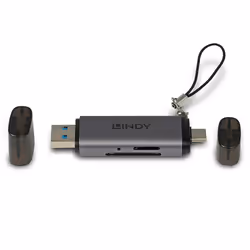 Lindy 43335 lettore di schede USB 3.2 Gen 1 (3.1 Gen 1) Type-A/Type-C Nero, Grigio - Vista aggiuntiva 4