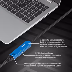 Lindy 43362 cavo USB USB 3.2 Gen 1 (3.1 Gen 1) 30 m USB A Nero, Blu - Vista aggiuntiva 5