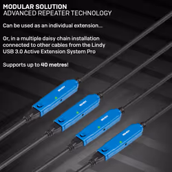 Lindy 43362 cavo USB USB 3.2 Gen 1 (3.1 Gen 1) 30 m USB A Nero, Blu - Vista aggiuntiva 6
