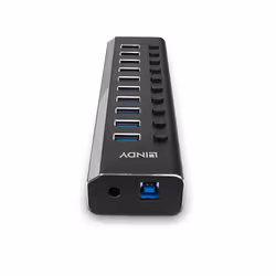 Lindy 43370 hub di interfaccia USB 3.2 Gen 1 (3.1 Gen 1) Type-B 5000 Mbit/s Nero - Vista aggiuntiva 3