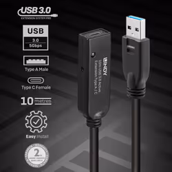 Lindy 43376 cavo USB USB 3.2 Gen 1 (3.1 Gen 1) 10 m USB A USB C Nero - Vista aggiuntiva 4
