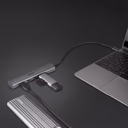 Lindy 43384 hub di interfaccia USB tipo-C 10000 Mbit/s Grigio - Vista aggiuntiva 5