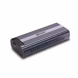 Lindy 43394, Box esterno SSD, M.2, PCI Express, 40 Gbit/s, Collegamento del dispositivo USB, Grigio