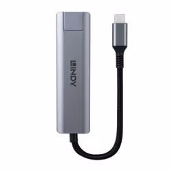 Lindy 43422 hub di interfaccia USB 3.2 Gen 2 (3.1 Gen 2) Type-C 10000 Mbit/s Grigio - Vista aggiuntiva 4