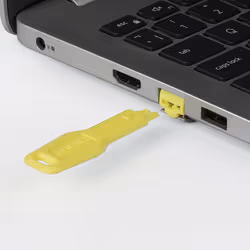 Lindy 47899 clip sicura Chiave bloccaporta RJ-45 Giallo Acrilonitrile butadiene stirene (ABS) - Vista aggiuntiva 2