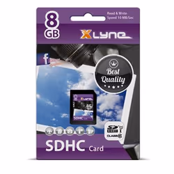 xlyne 7308000, 8 GB, SDHC, Classe 10, 10 MB/s, 10 MB/s, Nero
